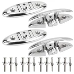 4 Pack 5" 316 Stainless Steel Folding Boat Cleats For Marine Dock Rope Tie Down. Fixed Price $45.50.