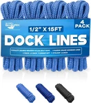 4-PACK Premium Dock Lines Heavy Duty For Boat, Jet Skis, & Pontoons (1/2"X15'). Fixed Price $39.99.