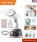 Effortless Wrinkle Remover - 1500W Handheld Steamer With 300ML Tank, Quick Heat. Fixed Price $33.99.