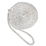 New England Ropes 5/8"PREMIUM 3-STRAND Dock Line White W/tracer 50'. Fixed Price $119.41.