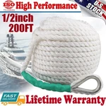 1/2INCH 200FT Twisted 3 Strand Nylon Anchor Rope Braided Boat Line W/ Thimble. Fixed Price $46.59.