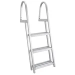 Recpro 3 Step Angled Aluminum Pontoon Dock And Boat Boarding Ladder, Silver. Fixed Price $131.99.