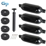 4 Black Ribbed Marine 5.5" X 20" Boat Fender Vinyl Bumper Dock Shield Protection. Fixed Price $40.75.