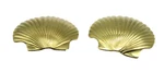 Brass Sea Shell Shape Art Designed Drapery Curtain Tie Backs Hooks Set Of 2 Nib. Fixed Price $26.99.