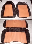 New Set Seat Covers E-body Black/orange Challenger Cuda Mopar Dodge Plymouth. Fixed Price $800.00.