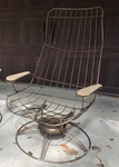 Vintage Mid-century Modern Homecrest Wire Swivel Patio Rocker Chair #2. Fixed Price $145.00.