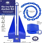 Greenfield Fluke Anchor Kit American-made Chain 100FT Rope & Shackles 24' Boats. Fixed Price $79.99.