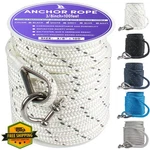 Veithi Anchor Rope 100FT 3/8" White Double Braided Boat Mooring Line. Fixed Price $53.99.