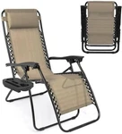 Zero Gravity Chair, Folding Outdoor Patio Lounge Recliner W/ Cup Holder. Fixed Price $44.99.