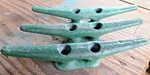 6" Lot Of 3 Green Metal Chock Ship Dock Cleats Sailboat Marine Craft. Fixed Price $38.28.