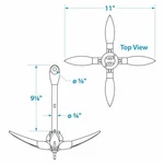 Seachoice Folding Grapnel Anchor 3-1/2 Lbs. 41000. Fixed Price $48.35.