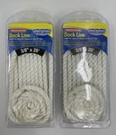 Marpac Premier 3/8" X 20' Twisted Braid Nylon Dock Line Mooring Rope White Lot. Fixed Price $15.49.