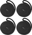 Boat Fender Lines 1/2" X 6' Back Of 4 Double Braided Black Pacthsd Marine Grade. Fixed Price $51.99.