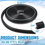 Beeveer 50 Feet Flexible Rub Rail Insert For Boats, Black Bumpers 3/4 3/8. Fixed Price $249.99.