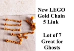 New Lego Gold Ghost Chain Set Lot Of 7 Five Link 5L Connector Ends Halloween. Fixed Price $13.74.