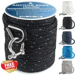 Veithi 100FT 3/8" Black Anchor Rope W/ Thimble Shackle. Fixed Price $53.99.