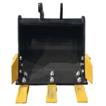 Agrotk 15 Bucket With Tooth Mini Excavator Digger 3 Teeth Backhoe Attachment. Fixed Price $172.50.