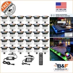 Innovative Rgbw Led Deck Lights Kit - 30 Recessed Smart For Outdoor Decor. Fixed Price $278.54.