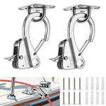 2X Boat Anchor Hook & Pad Eye Plate Set Stainless Steel Knotless Quick Release. Fixed Price $23.99.