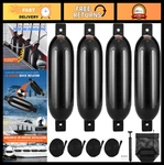 Inflatable Boat Fenders 5.5" X 20" - Ribbed Dock Bumpers With Center Holes & Pum. Fixed Price $87.99.