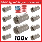 100 Pack F-type Connector Crimp-on Plug For RG6 Coaxial Cable Antenna Satellite. Fixed Price $24.99.