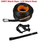 100FTX3/8" Synthetic Rope Line Cable +winch Hook For Truck Suv Jeep. Fixed Price $89.99.