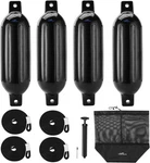 4 Pack Affordura Inflatable 6.5" Boat Bumpers Fenders W/ Ropes Pontoon New. Fixed Price $79.99.