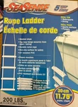 Seasense 5-STEP Marine Rope Ladder PN-08702 11.75" Steps Wide Boat. Fixed Price $39.99.