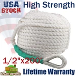 1/2"X200' Nylon Anchor Rope Thimble Braided Boat Lines Dockline Twisted 3 Strand. Fixed Price $46.59.