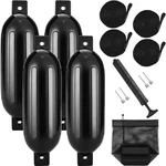 Uimoso Inflatable Ribbed Boat Fenders For Docking, 6.5" X 23", Black. Fixed Price $42.99.