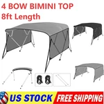 Boat Bimini Top 4 Bow Canopy Cover 8FT Long With Frame & Rear Poles Sidewalls. Fixed Price $169.99.
