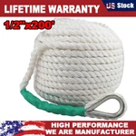 1/2"X200' Twisted Three Strand Nylon Anchor Rope Boat Thimble Dockline. Fixed Price $43.99.