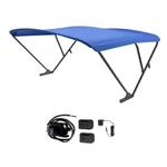 Sureshade Battery Powered Bimini - Black Anodized Frame & Pacific Blue Fabri. Fixed Price $1659.00.